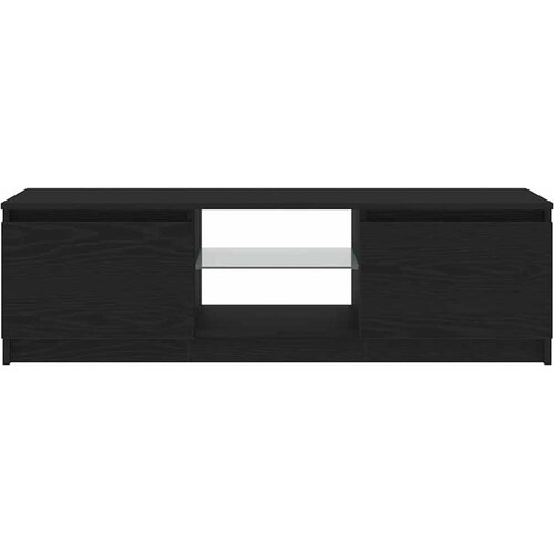  ormarić s LED svjetlima crni hrast 120x30x36 cm inženjerski drvo Slike