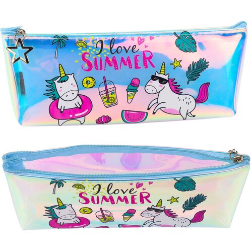  &amp;Scaron;kolska pernica Summer Unicorns 20x8cm - plava Slike