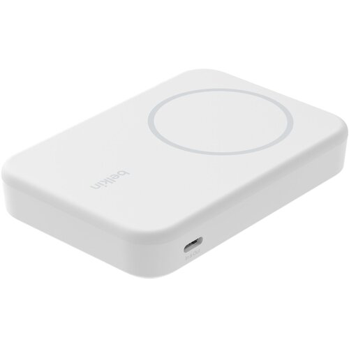 Belkin MagSafe Qi2 8000mAh 15W baterija z vgrajenim držalom, Bela, (5000190928) Slike