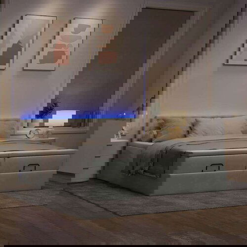  Okvir kreveta s madracima svijetlosivi 180x200cm baršunasti Cene