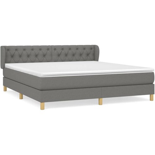 Maison Chic Box spring postelja - Vzmetna postelja z vzmetnico temno siva 160x200 cm blago SL14672, (21900446) Cene