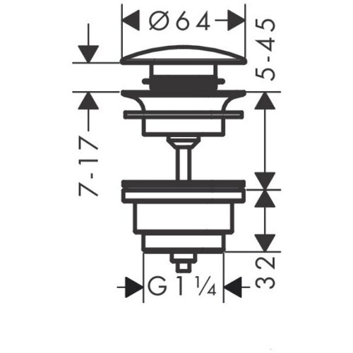 Hansgrohe 50100990 zgornji del sifona za umivalnik "Click-Clack" Cene