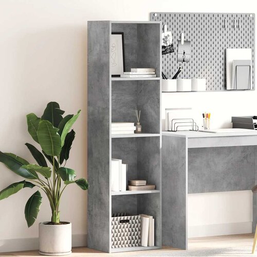  Regal za knjige boja betona 40x30x152 cm konstruirano drvo Cijene