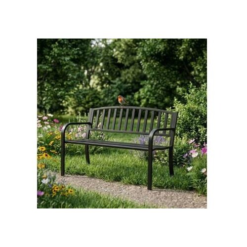 Multi Garden Metalna bastenska klupa 12050 cm sa naslonom, crna - Slike