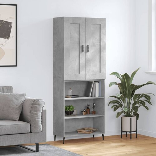 vidaXL Visoka komoda betonsko siva 69,5x34x180 cm inženirski les Cene