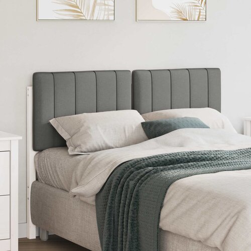 VidaXL Tapecirani uzglavlje s uzglavljem Bijela i svijetlo siva 120 cm Slike
