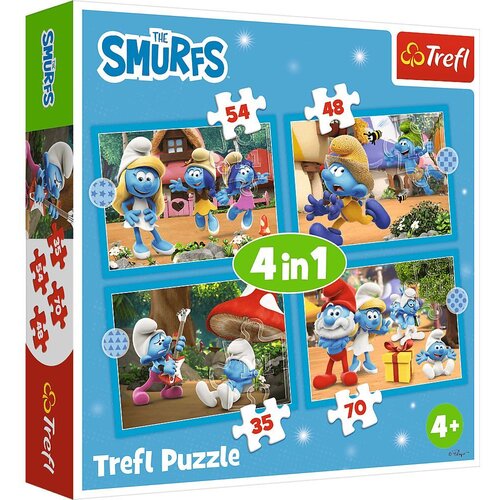 Trefl Puzzle Štrumfovi - 4u1 (54/ 48/ 35 i 70 delova) Cene