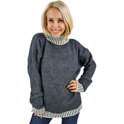 Pri Warm and cozy women's striped sweater autumn winter KEIRA Cijene