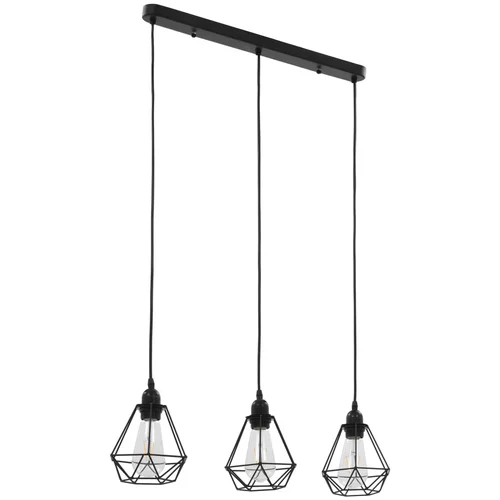  Stropna svjetiljka u obliku dijamanta crna 3 x žarulja E27
