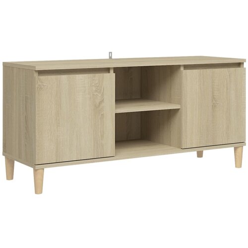 Maison Chic TV omarica - TV stojalo - Televizijska omarica z lesenimi nogami sonoma hrast 103,5x35x50 cm, (21700879) Slike