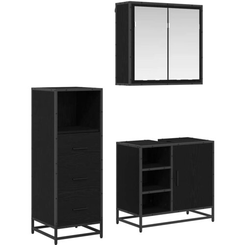 vidaXL set namještaja za kupaonicu 3 pcs crni hrast 65 x 33 x 60 cm Cijene