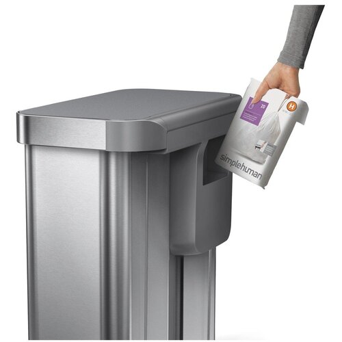 Simplehuman Jeklen ko&amp;scaron; za smeti 34+24 l za ločevanje odpadkov/s pedalom v srebrni barvi &amp;ndash; Slike