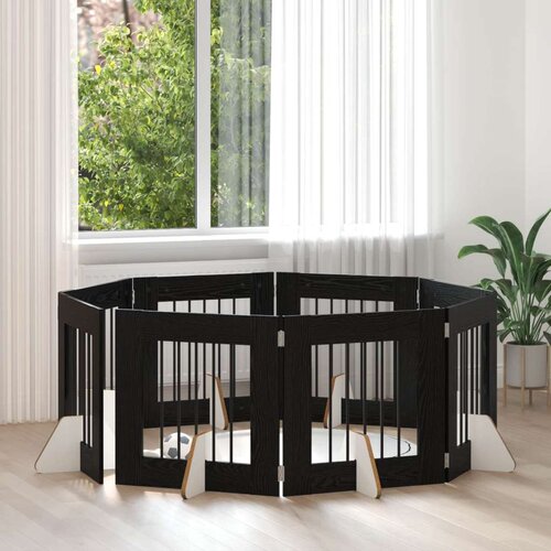  Vrata za pse z stojali 8 pcs Črni hrast 60 x 60 cm, (5000232733) Cene