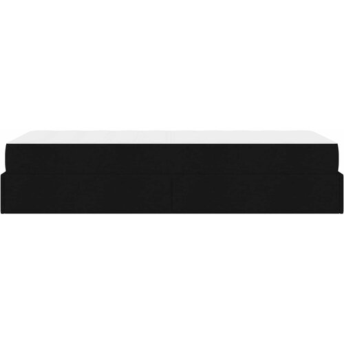  Okvir kreveta s madracem 2 kom. Crna tkanina 100 x 200 cm Slike