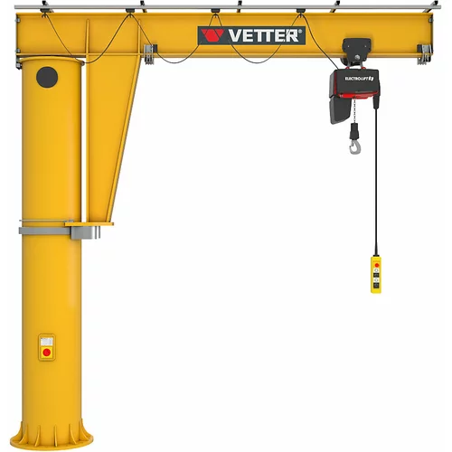 Vetter Stebrni vrtljivi žerjav MEISTER M, z električnim verižnim dvigalom HF, nosilnost 500 kg, doseg 5 m