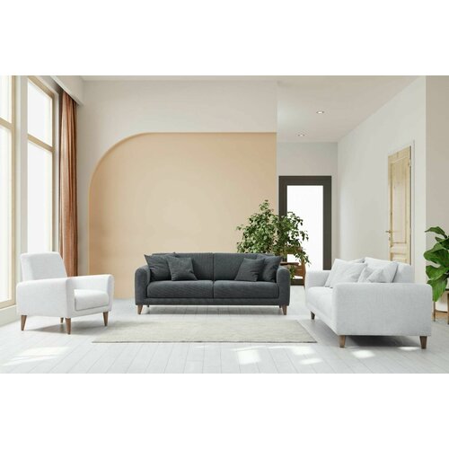 Atelier Del Sofa sare 3+3+1 - dark grey, ares white dark greyares white sofa set Slike