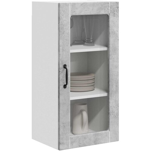  Zidni stakleni ormarić Lucca Betonska siva 40 x 31 x 80 cm Slike