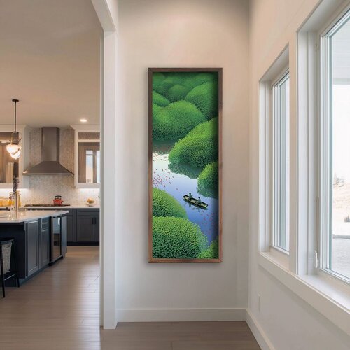 WALLXPERT LAC020-120 Multicolor Decorative Framed MDF Painting Cene