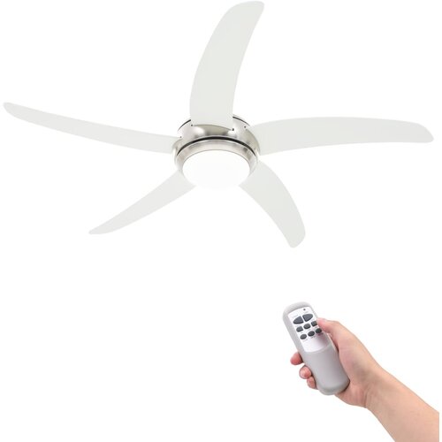 VidaXL Ukrasni stropni ventilator sa svjetlom 128 cm bijeli Slike