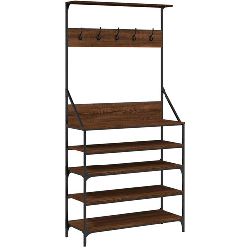 VidaXL Regal za oblačila s prostorom za čevlje rjav hrast 90x34x184 cm, (21025014) Slike