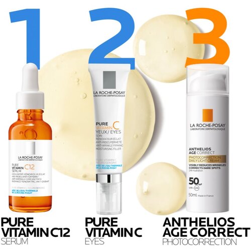 LAROCHE-POSAY Pure Vitamin C posvjetljujući serum s vitaminom C protiv bora 30 ml Slike