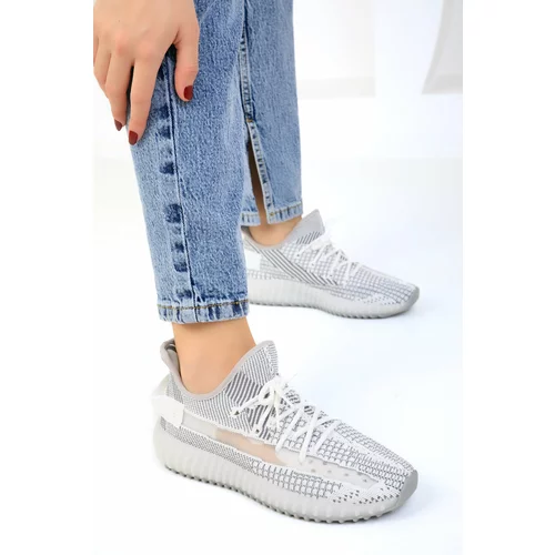 Soho White-Grey Women's Sneakers 18911
