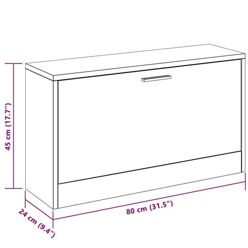  Klupa za cipele boja sivog hrasta 80x24x45 cm konstruirano drvo Slike