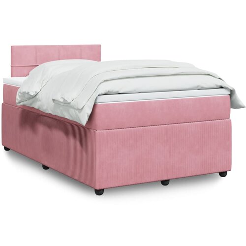vidaXL Box spring krevet s madracem ružičasti 120 x 200 cm bar&scaron;unasti Cijene