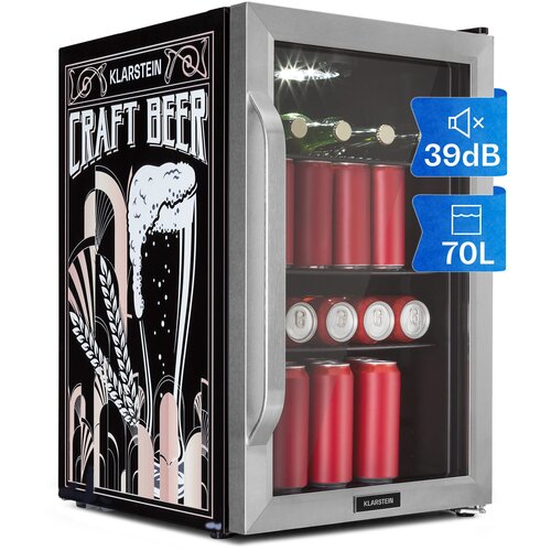 Klarstein Beersafe 70 Craft Beer Edition, hladnjak, 70 litara, staklena vrata, nehrđajući čelik Cijene