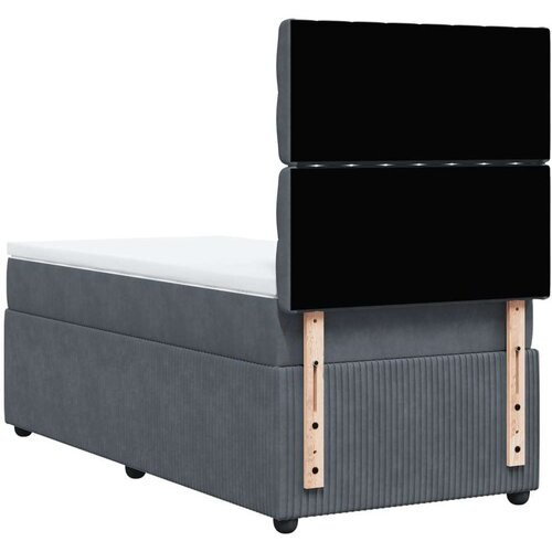 VidaXL Box spring krevet s madracem tamnosivi 90x190 cm bar&amp;scaron;unasti Slike