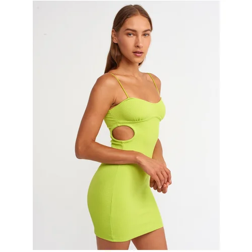 Dilvin 90394 Window Detail Mini Dress-dark Lime