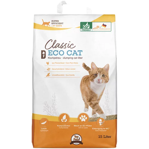Eco Cat Classic grudajući pijesak od biljnih vlakana - 2 x 15 L