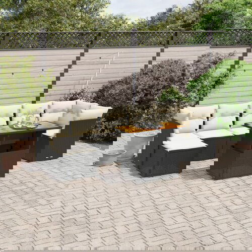 vidaXL 8-dijelni set vrtnih sofa od poliratana s jastucima crni Cijene