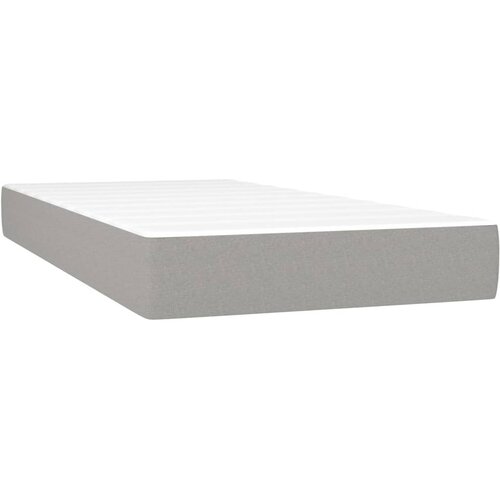  Krevet s oprugama i madracem svjetlosivi 200 x 200cm od tkanine Slike
