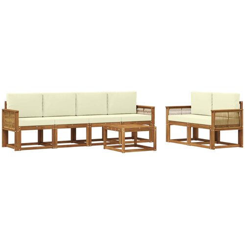  Set vanjskih sofa 7 pcs Prirodna i krem Poliester Slike