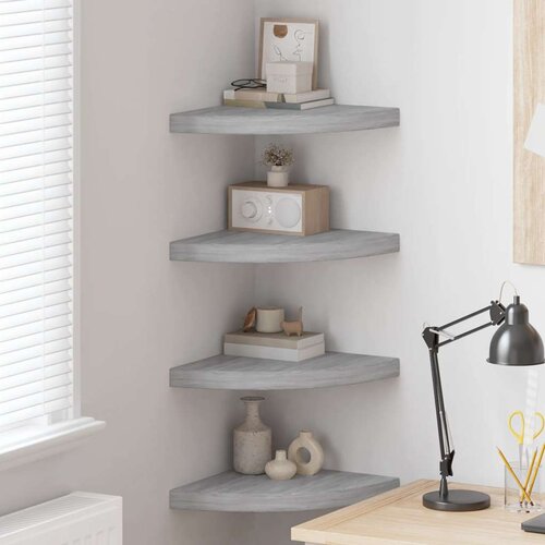  Kutne zidne police 4 kom siva boja betona 35 x 35 x 3,8 cm MDF Cijene