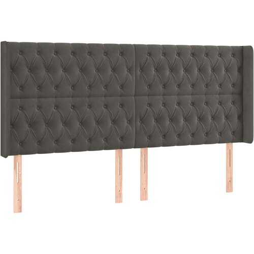 Box spring s madracem LED tamnosivi 200x200 cm bar&amp;scaron;un Slike