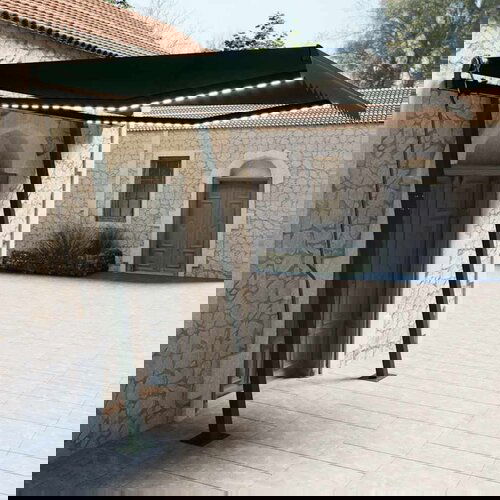 vidaXL ročno zložljiva tenda z led lučkami 3x2,5 m antracitna Cene