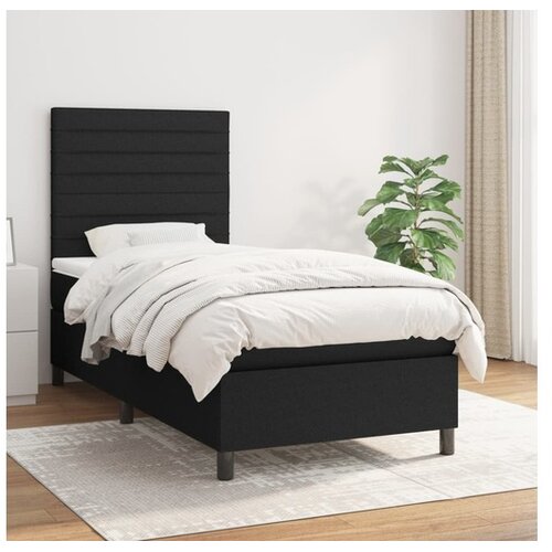  Box spring krevet s madracem crni 80 x 200 cm od tkanine Cene