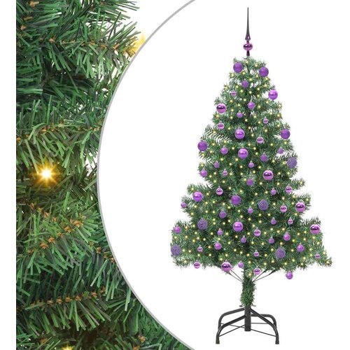 VidaXL Božićno drvce s 300 LED svjetlima s stalakom Zelena 210 cm PVC Slike