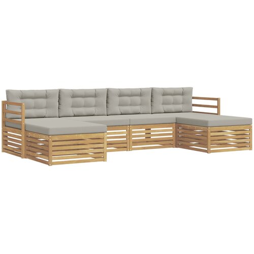  Set vanjskih sofa 6 kom. Bijela i svjetlosiva 325 x 162,5 x 73 cm Slike