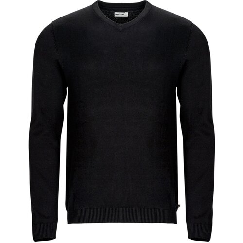 Jack & Jones Puloverji JJEBASIC KNIT V-NECK Črna Cene