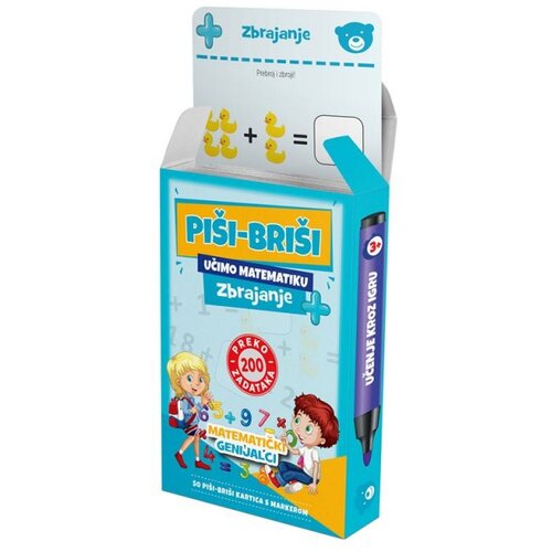 Odeon kids Edukativne karte pi&amp;scaron;i bri&amp;scaron;i+marker:zbrajanje Slike
