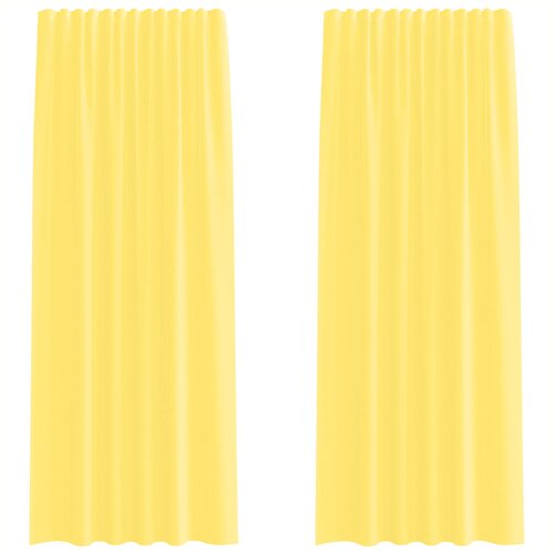 vidaXL Voile zavjese s džepovima za šipke 2 kom žute - Žuta 140 x 225 cm 1 s džepovima za šipke Cene