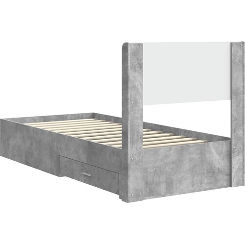  Okvir za krevet s pohranom i uzglavljem Betonska siva - Betonska siva 100 x 200 cm Slike