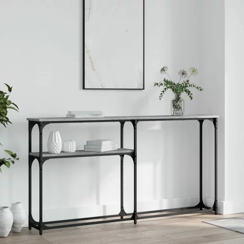 Konzolni stol siva boja hrasta 145x22,5x75 cm konstruirano drvo