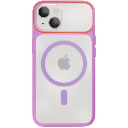 AVIZAR Ovitek MagSafe za iPhone 15 Plus / 14 Plus, trda zadnja stran s silikonskim okvirjem, Vijolična, (5000189613) Cene