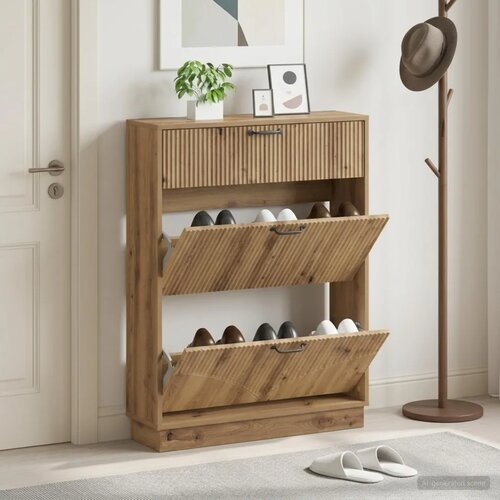  Ormar za cipele HOORN 78 x 24 x 100 cm Konstruirano drvo - Hrast artisan Cene