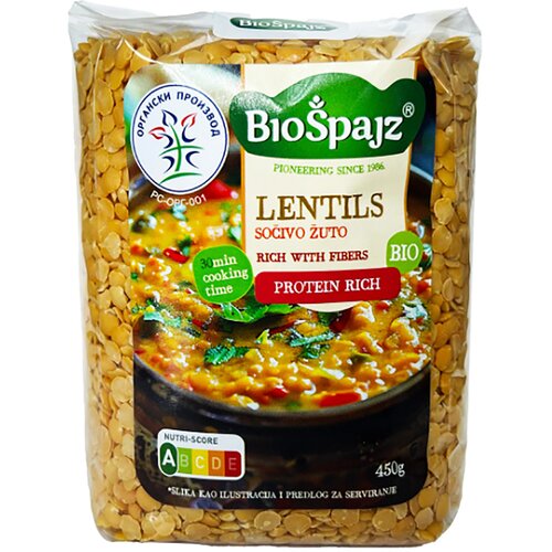 Biospajz Organsko žuto sočivo Biošpajz, 450g Cene