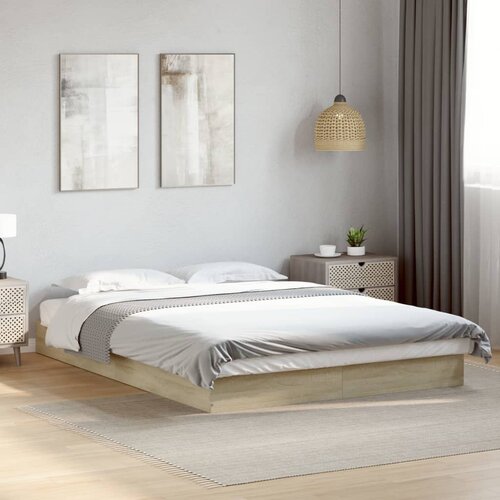 Furnova Posteljni okvir brez vzmetnice hrast 120x200 cm inženirski les, (21934524) Slike